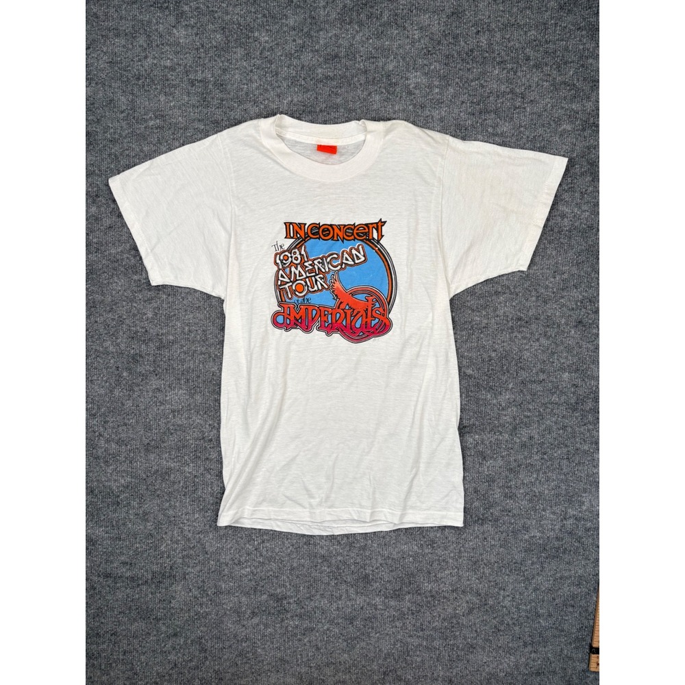 Vintage 1981 The Imperials American Tour T-Shirt Super Screen Stars White Large